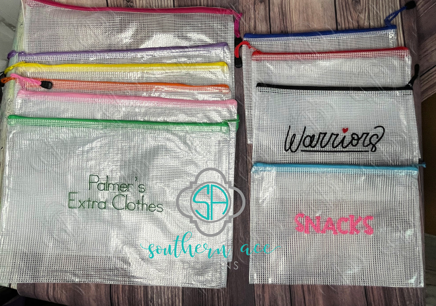 Embroidered Mesh Bags